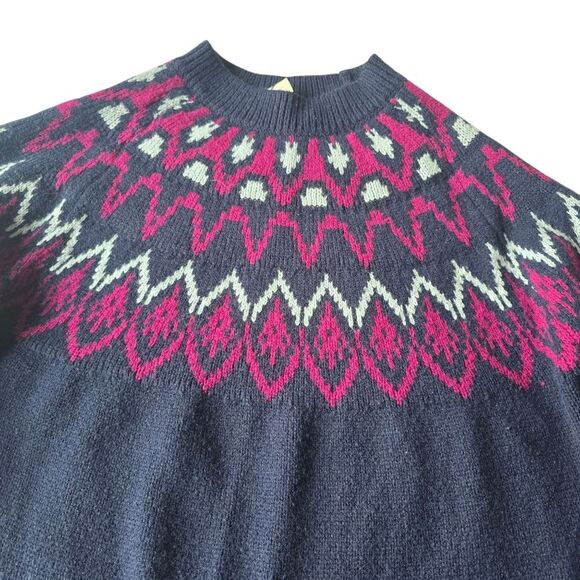 Mountain and Isles Pico Fair Isle Sweater Pink Blue Crew-neck Women's Large - Picture 6 of 8